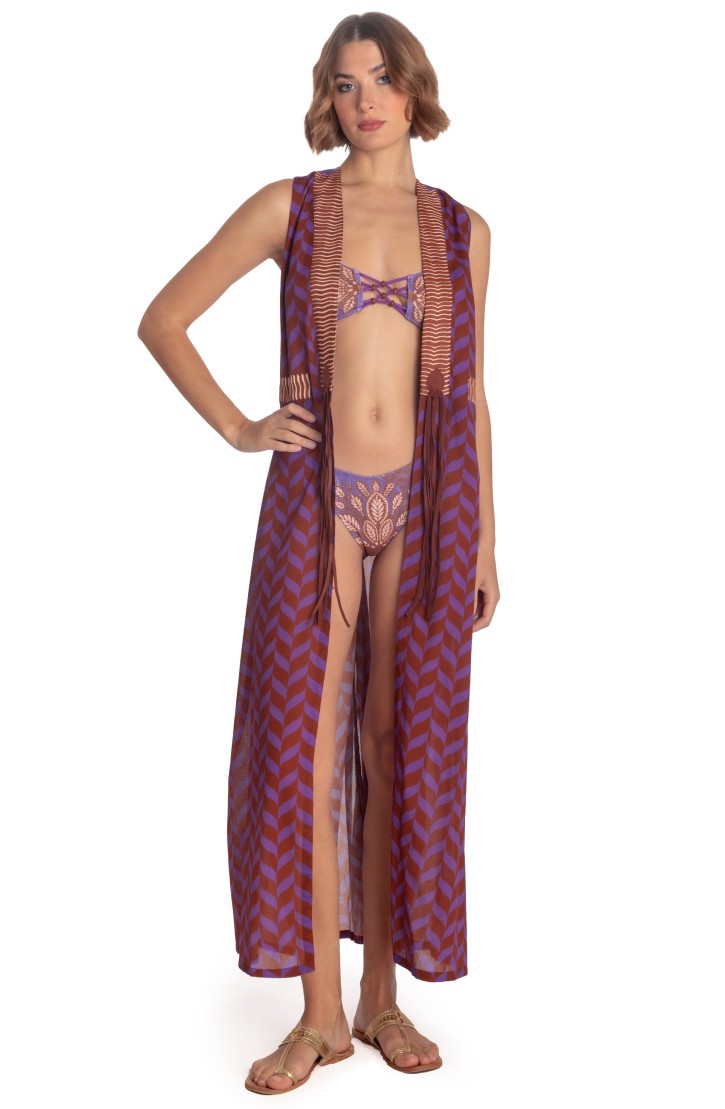 Long Vest Dress Beautiful Tree Print