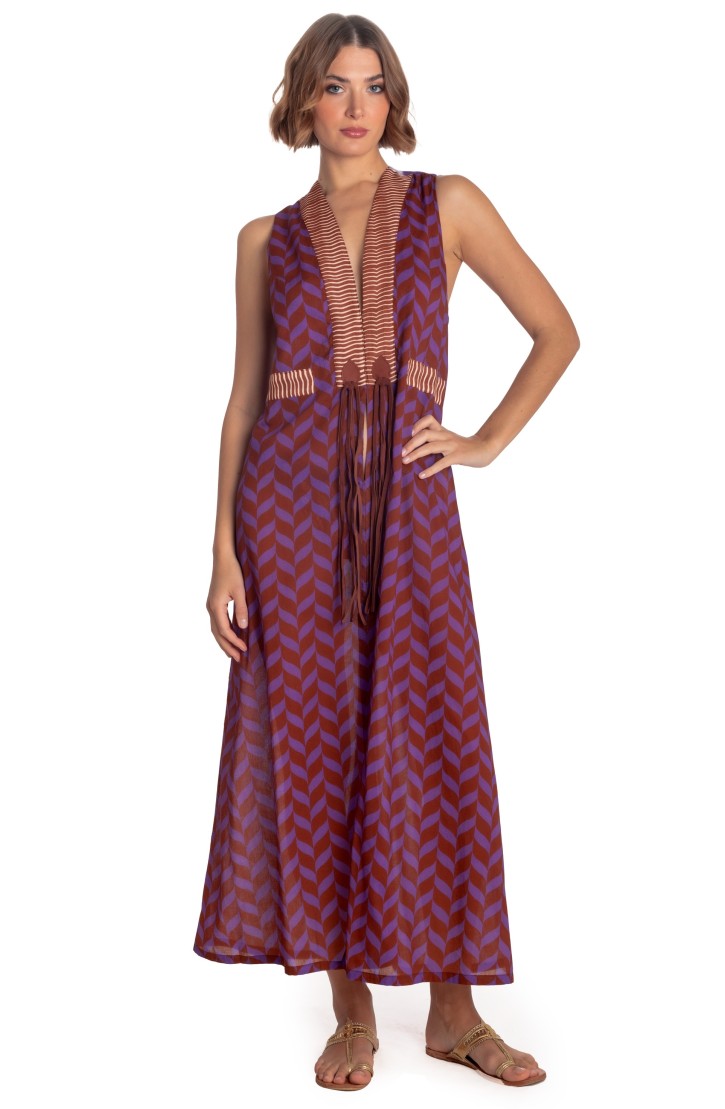 Long Vest Dress Beautiful Tree Print