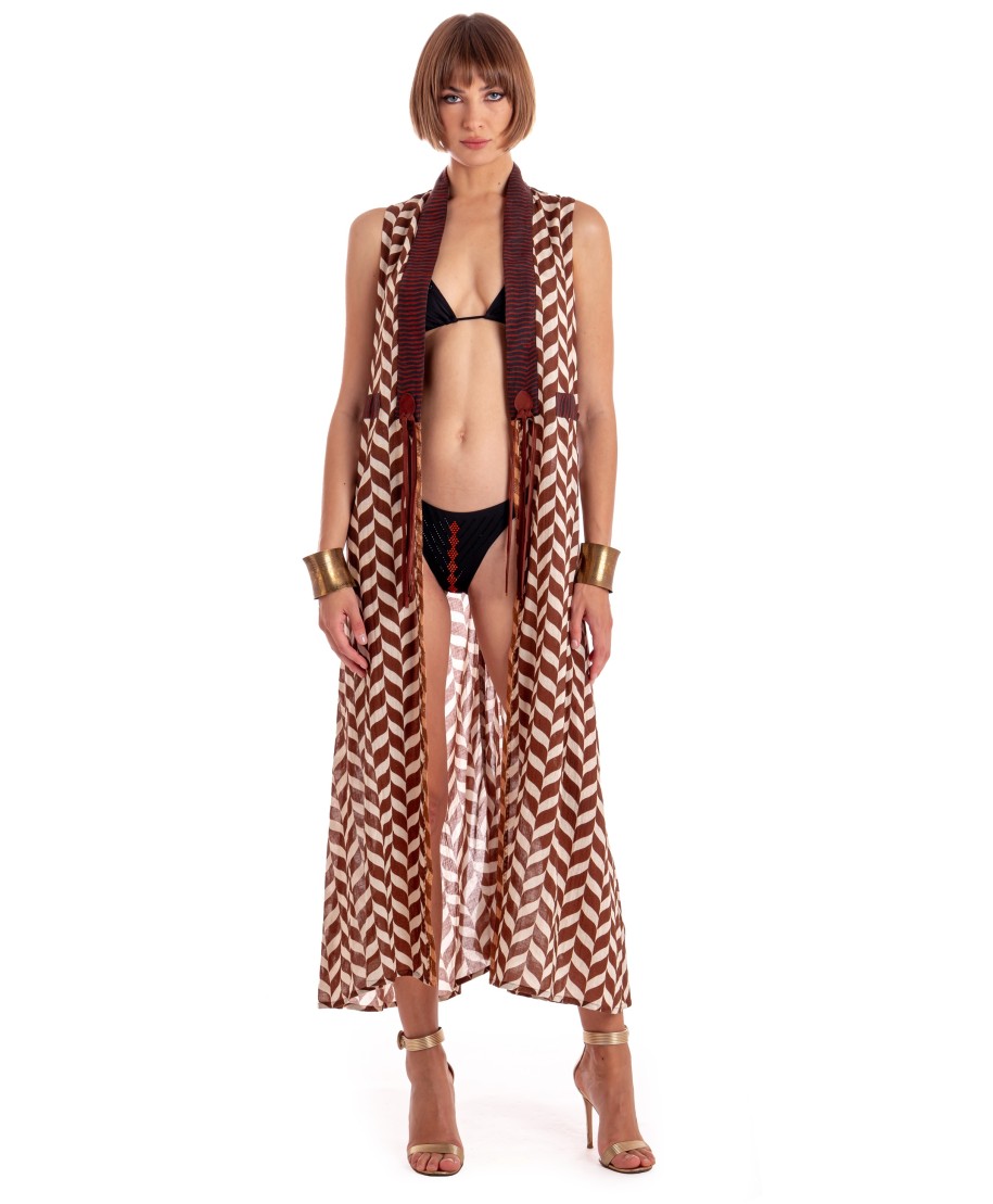 Vestito Gilet Lungo Stampa Beautiful Tree