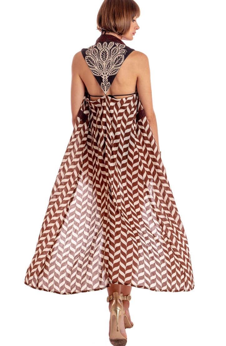 Vestito Gilet Lungo Stampa Beautiful Tree