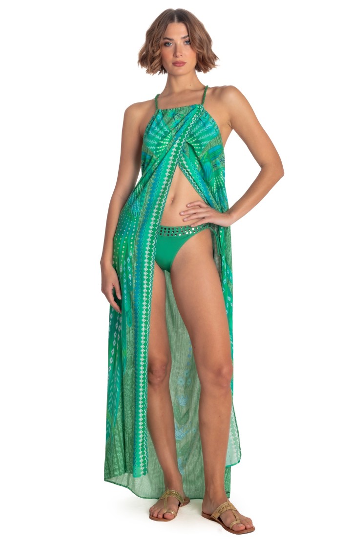 OPEN LONG DRESS WINGS PRINT