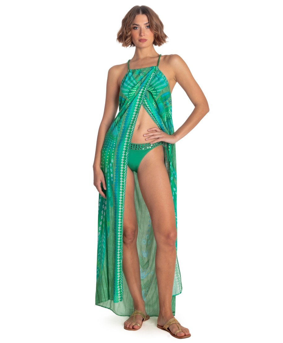 OPEN LONG DRESS WINGS PRINT