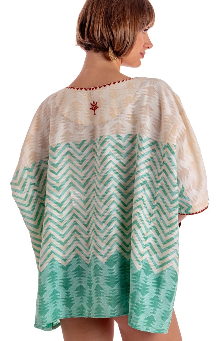 BLOUSE WITH BELT BEAUTIFUL TREE PRINT