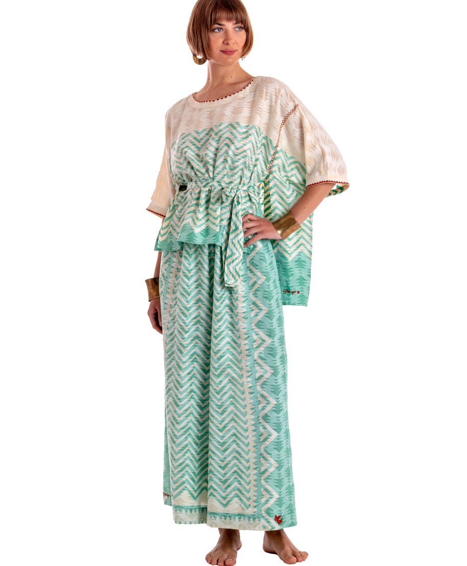 BLUSA CON CINTURA STAMPA BEAUTIFUL TREE