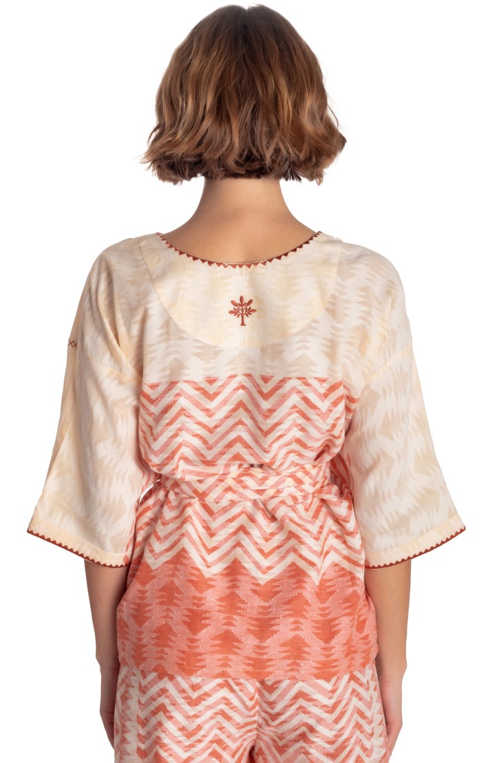 BLUSA CON CINTURA STAMPA BEAUTIFUL TREE