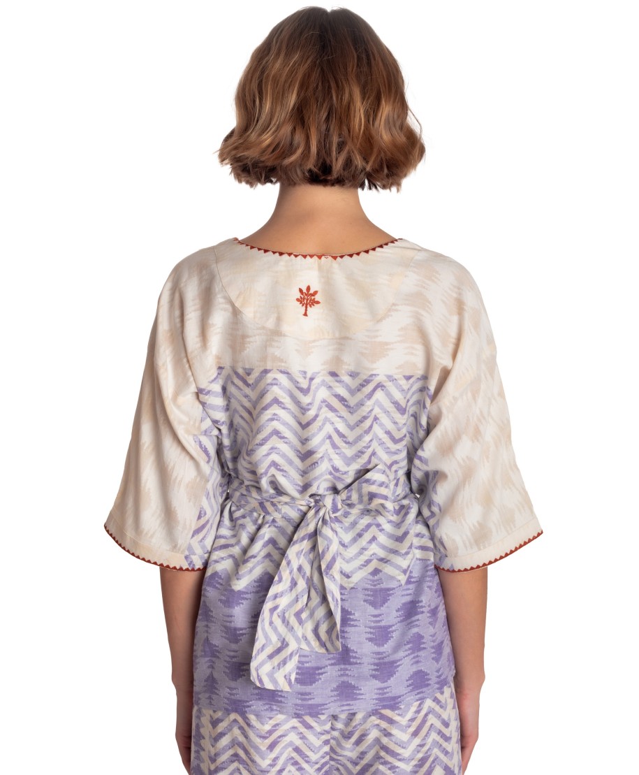 BLUSA CON CINTURA STAMPA BEAUTIFUL TREE