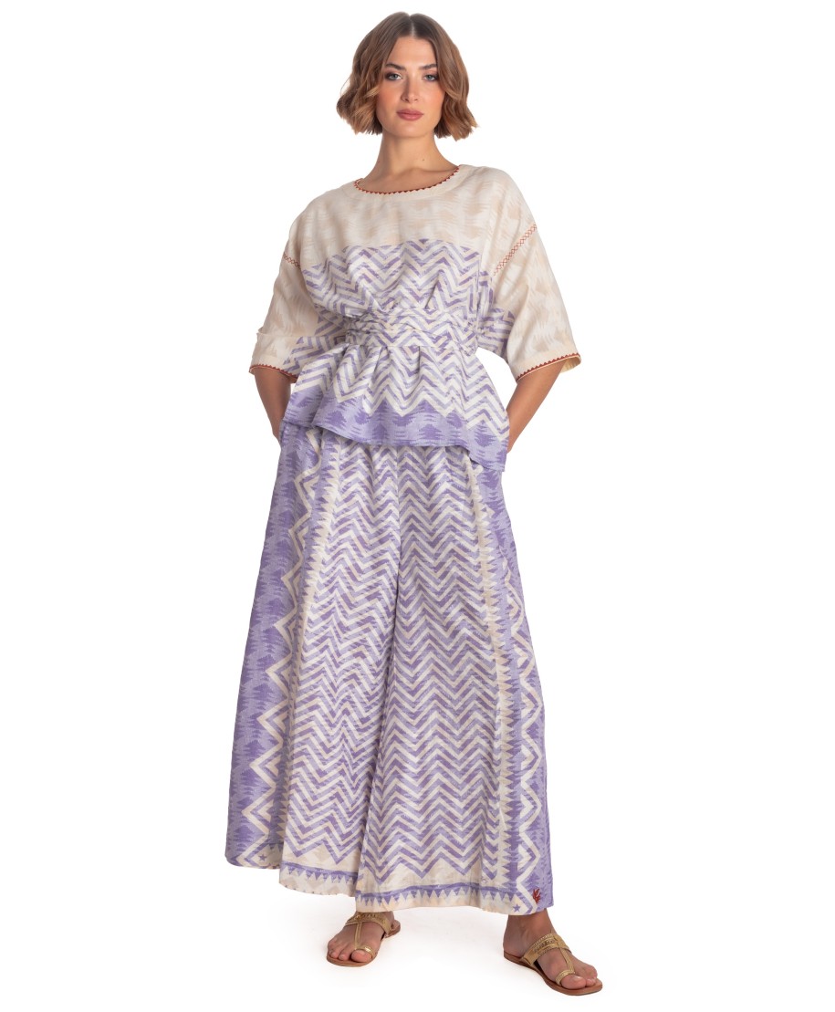 BLUSA CON CINTURA STAMPA BEAUTIFUL TREE