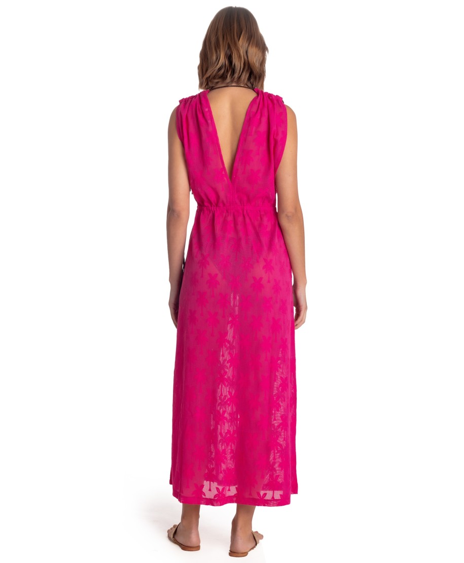 Abito Gilet Lungo Ricamo Palme