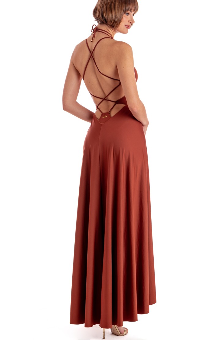 Solid Color Long Pareo Dress