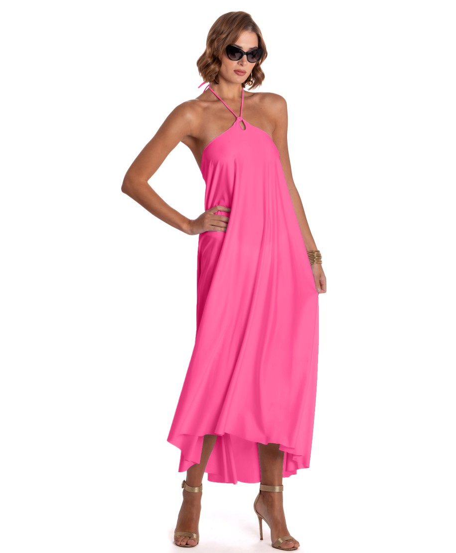 Solid Color Long Pareo Dress