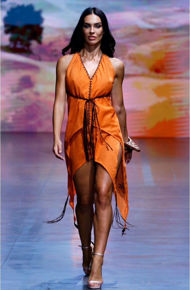 EMBROIDERED DRESS WITH SPIKES