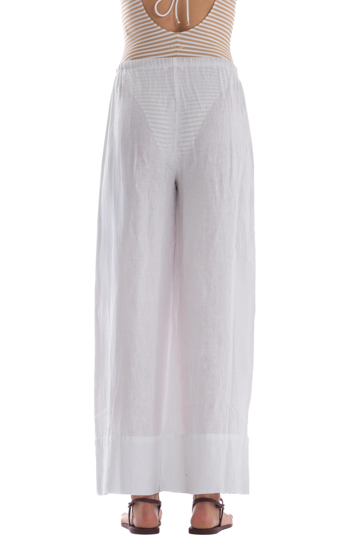 Embroidered Linen Pant