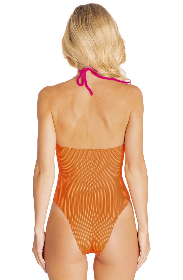 PADDED BANDEAU ONE-PIECE SWIMSUIT POLKA DOT
