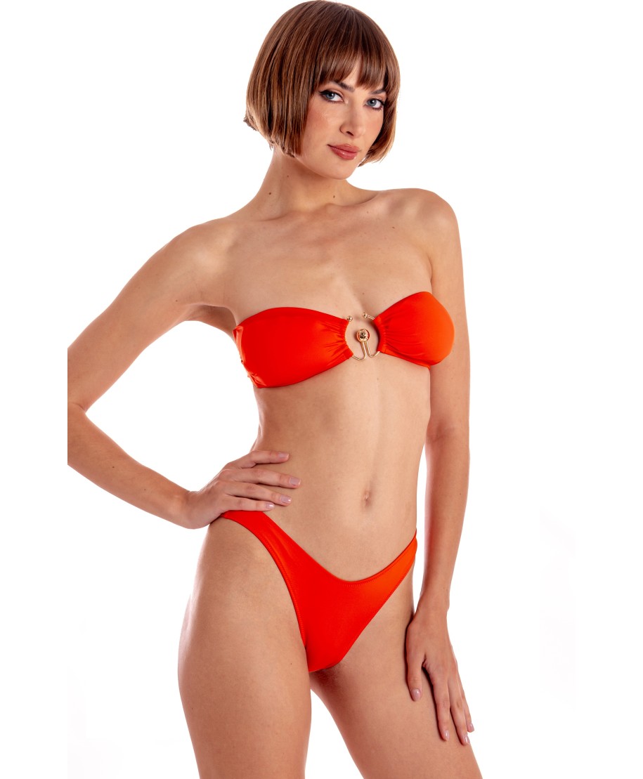 Bikini Fascia Imbottita Con Accessorio Tinta Unita