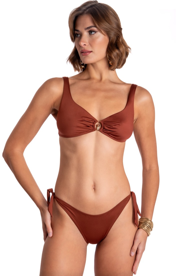 Solid Color Bikini Brassiere With Accessory