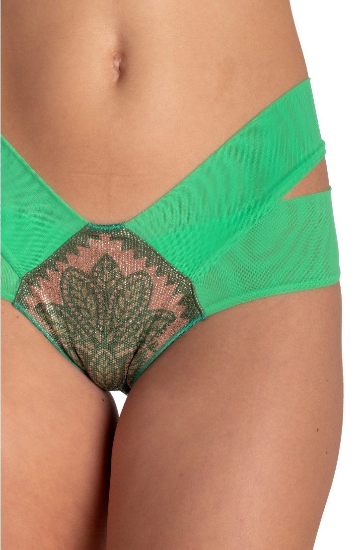 Underwired Lamé Balconette Bikini Beautiful Tree Print