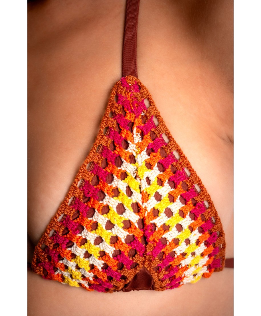BIKINI TRIANGOLO IMBOTTITO CON PASSAMANERIA CROCHET