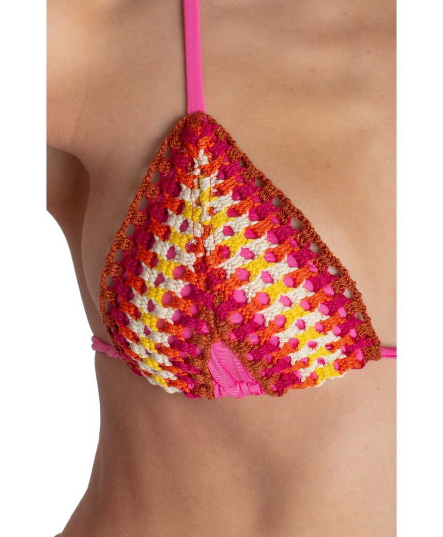 BIKINI TRIANGOLO IMBOTTITO CON PASSAMANERIA CROCHET