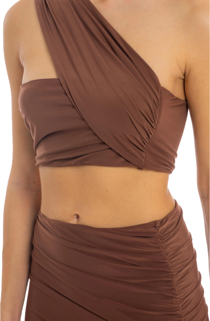 Long One-Shoulder Cut-Out Dress