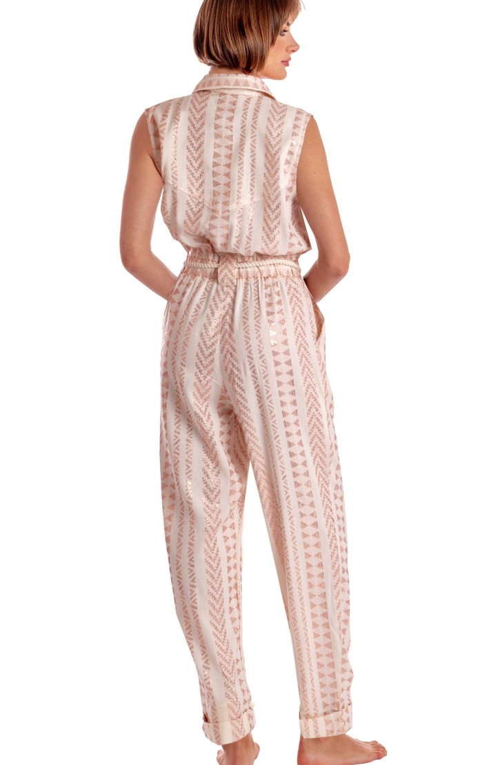 LONG LUREX JUMPSUIT WITH BELT