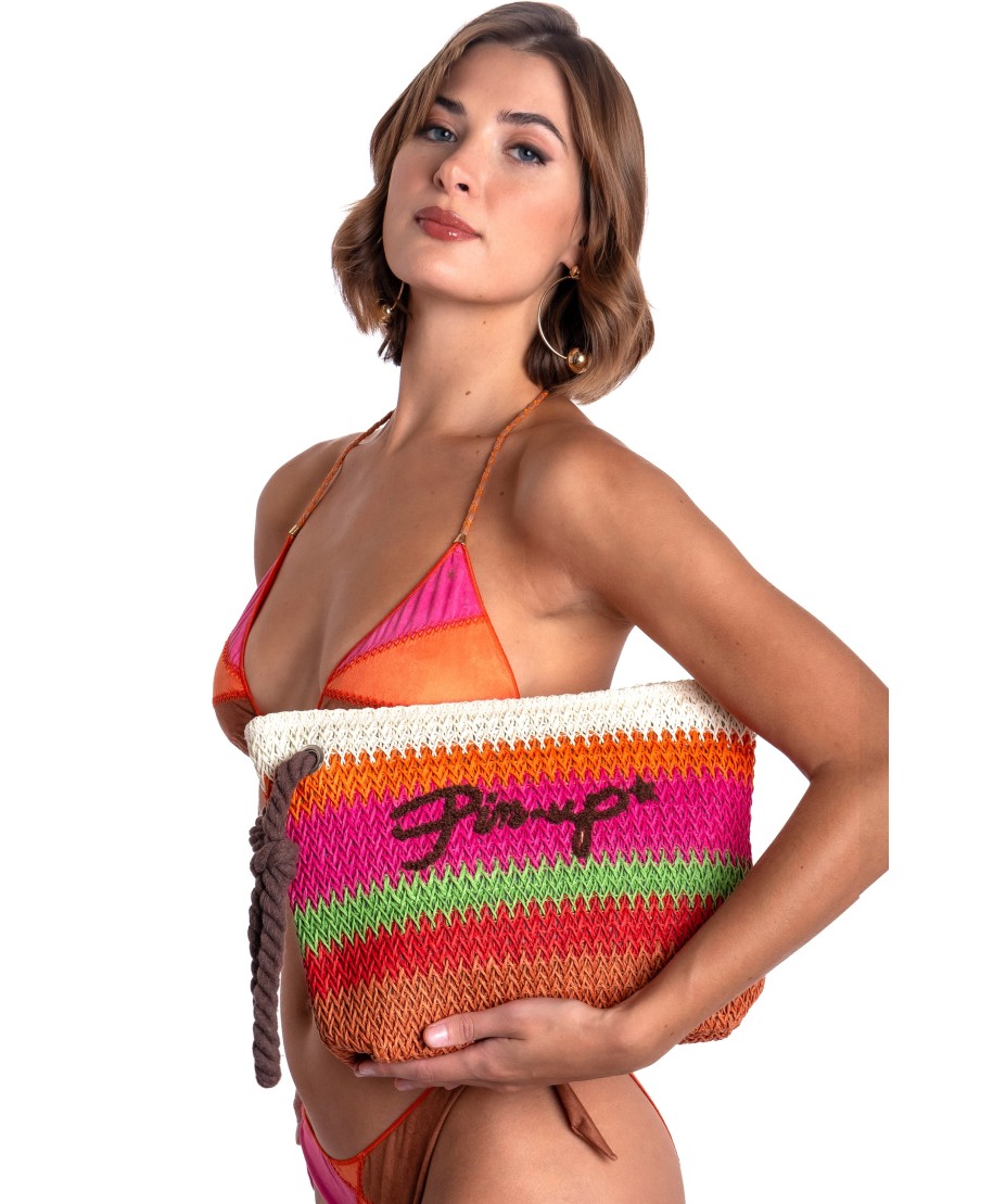 POCHETTE RAFIA MULTICOLORE