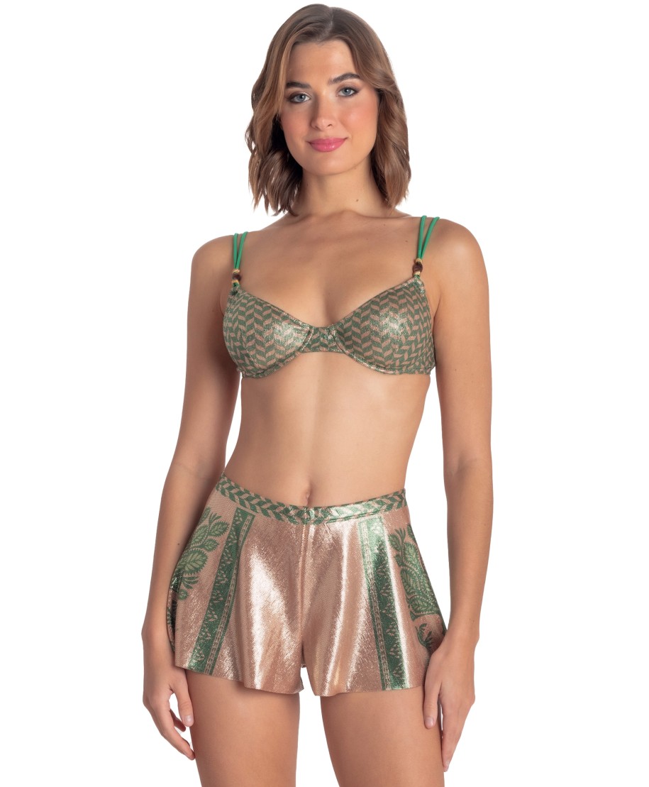 Lamé Shorts Print Beautiful Tree