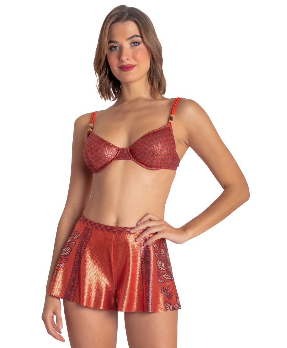 Lamé Shorts Print Beautiful Tree