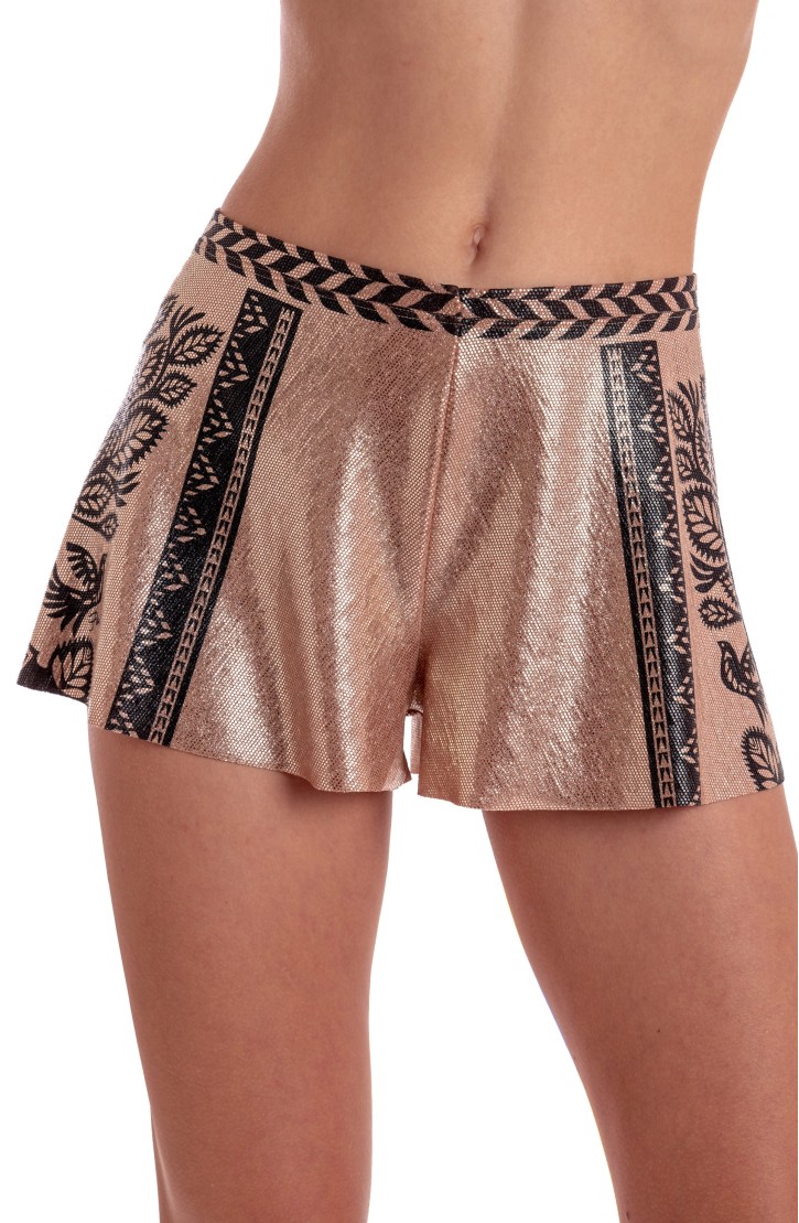 Lamé Shorts Print Beautiful Tree