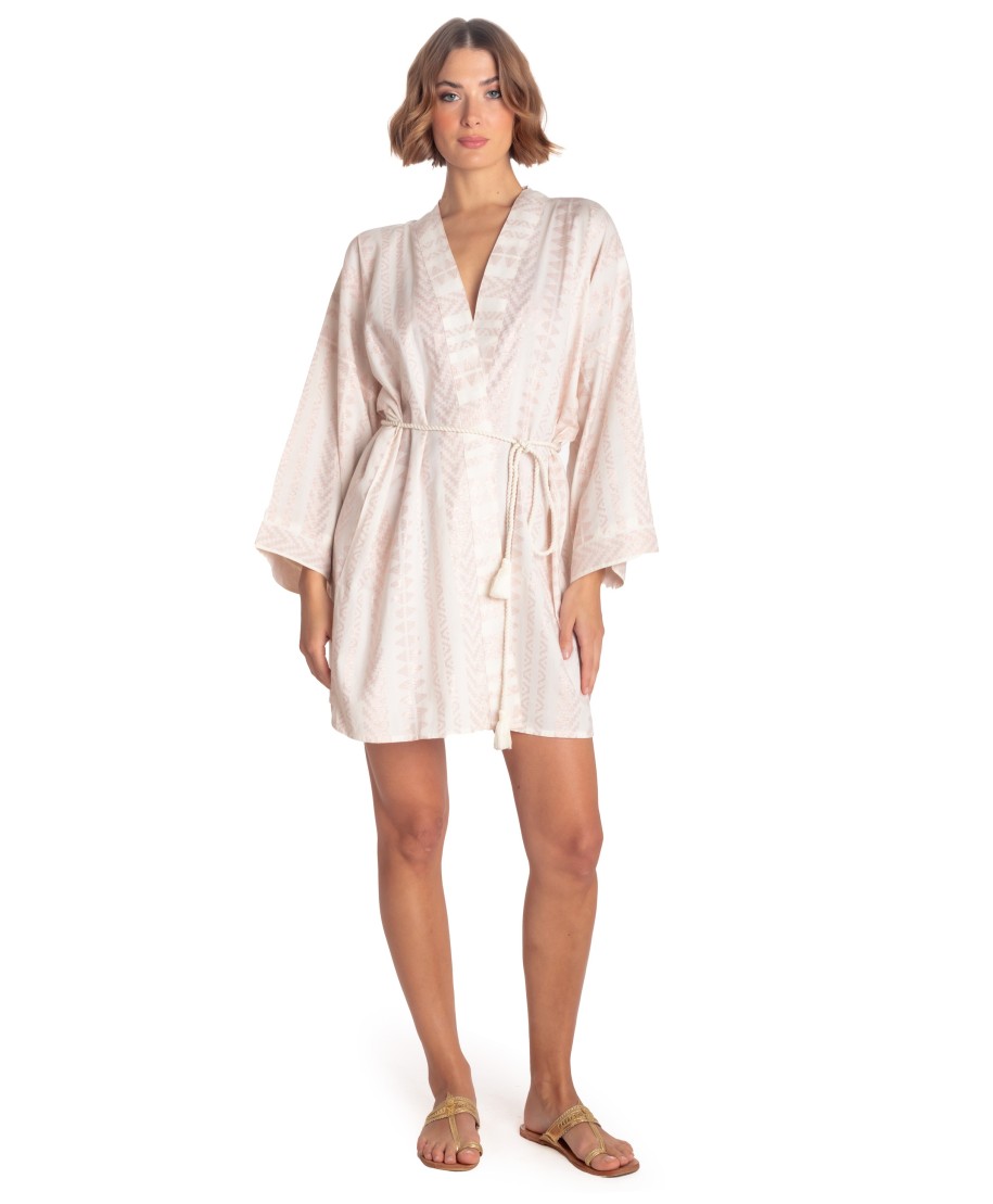 KIMONO CORTO LUREX CON CINTURA