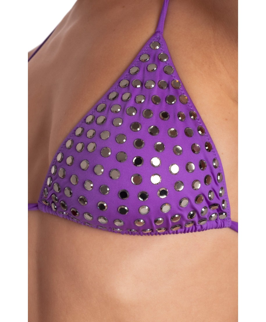 BIKINI TRIANGOLO IMBOTTITO CON CRISTALLI SPECCHIETTI