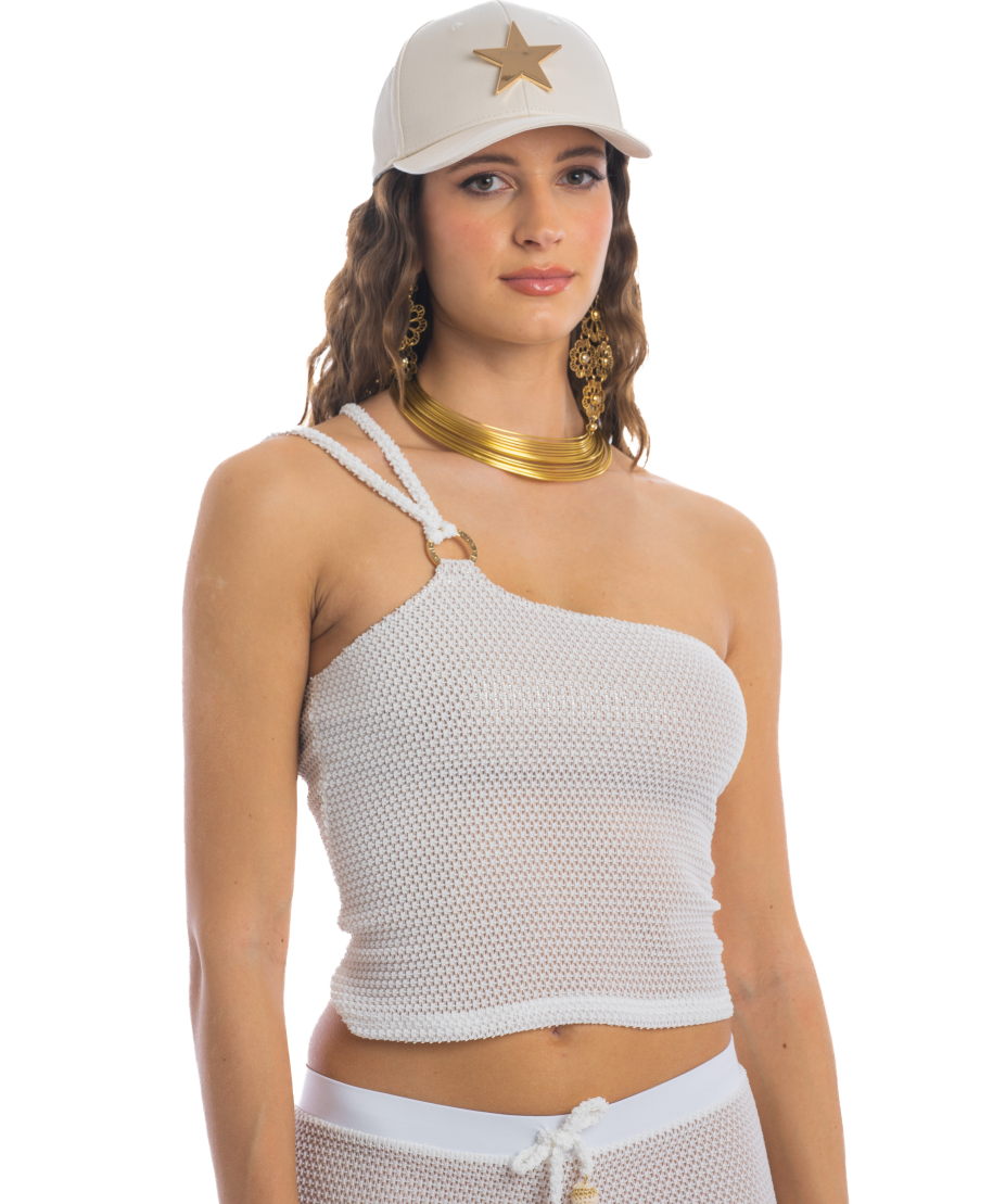 Crochet One-Shoulder Top