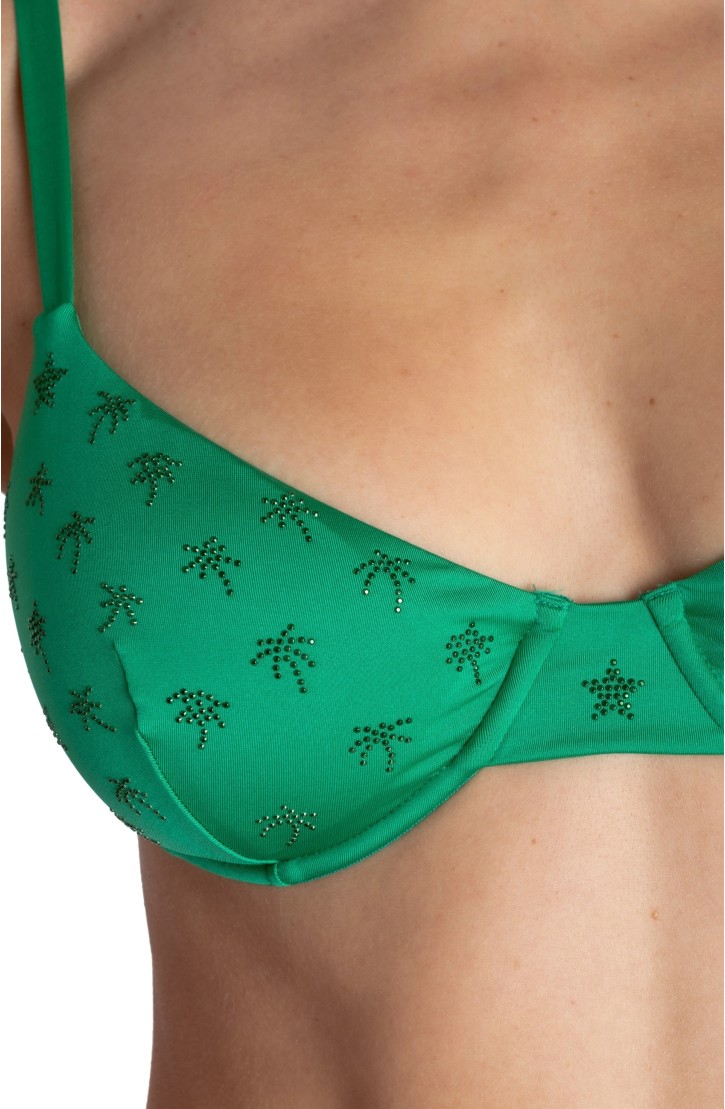 UNDERWIRE BALCONETTE BIKINI WITH MICRO PALM STUDS
