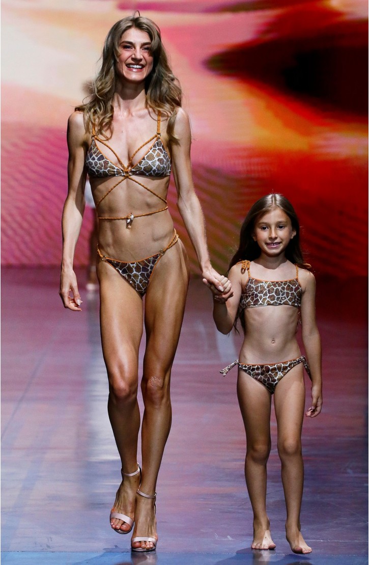 BIKINI BRASSIERE IMBOTTITA DAINETTO CON LACCI INTRECCIATI STAMPA GIRAFFA