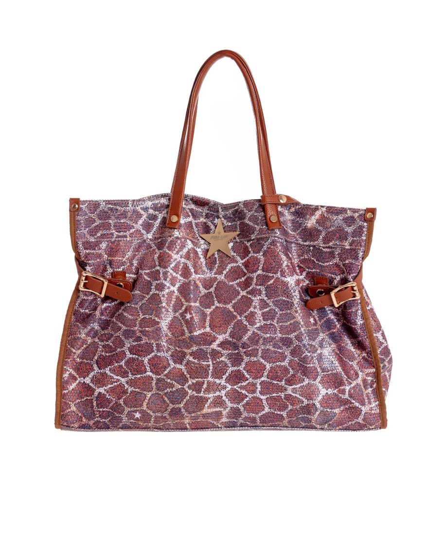 GIRAFFE PRINT LARGE SEQUIN BAG