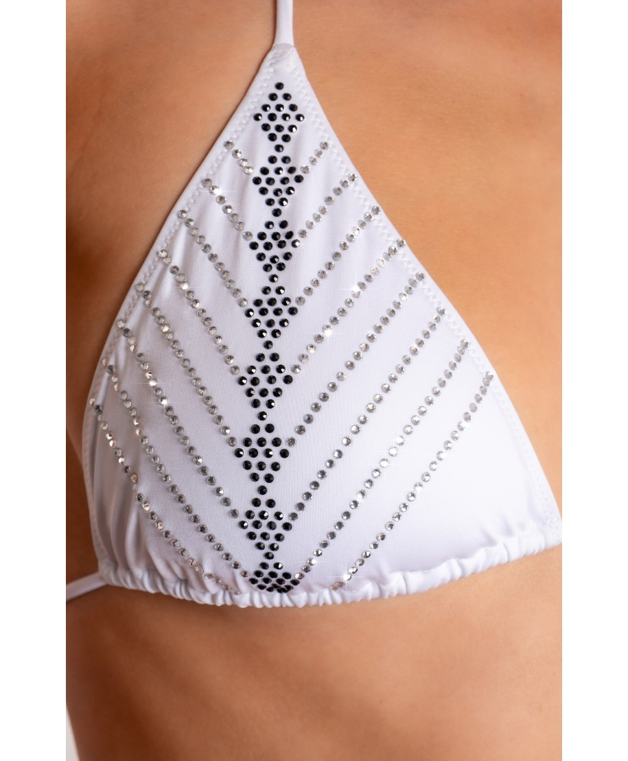 TRIANGLE PADDED BIKINI WITH CRYSTALS