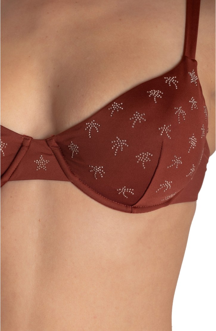 UNDERWIRE BALCONETTE BIKINI WITH MICRO PALM STUDS