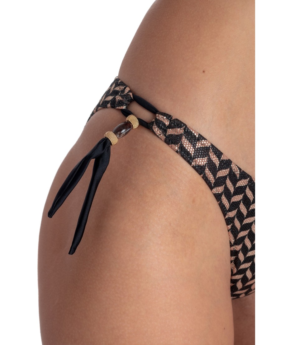 BIKINI BALCONCINO LAMÈ CON FERRETTO STAMPA SPIGHETTA