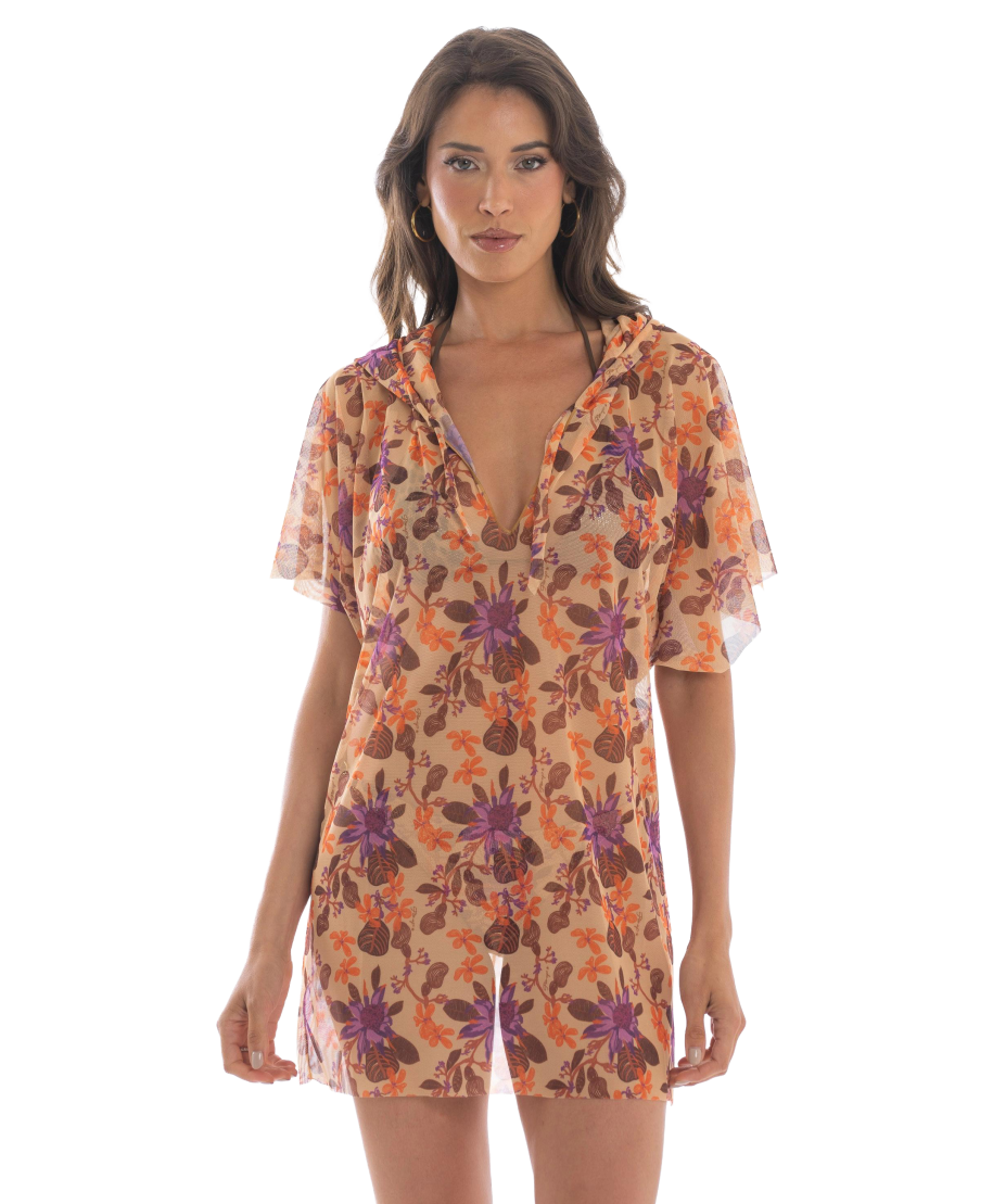 Flower Threads Hooded Blouse Dress