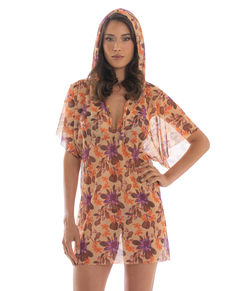 Flower Threads Hooded Blouse Dress
