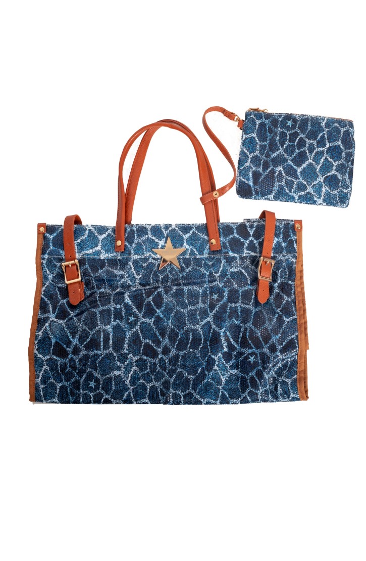 GIRAFFE PRINT LARGE SEQUIN BAG