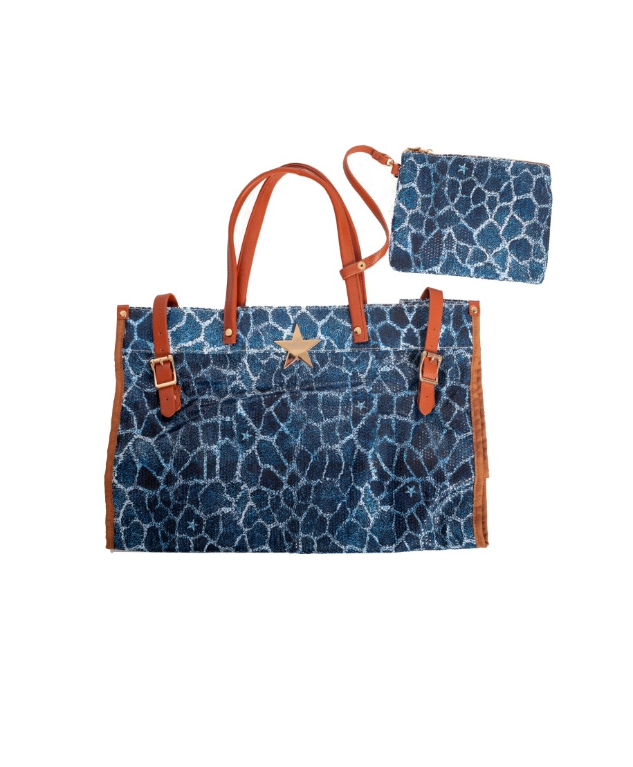 GIRAFFE PRINT LARGE SEQUIN BAG