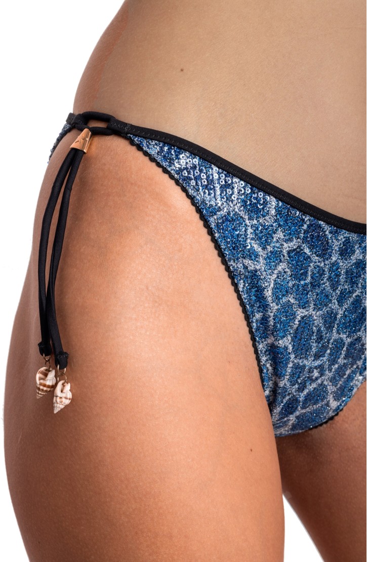 SEQUIN PADDED TRIANGLE BIKINI GIRAFFE PRINT
