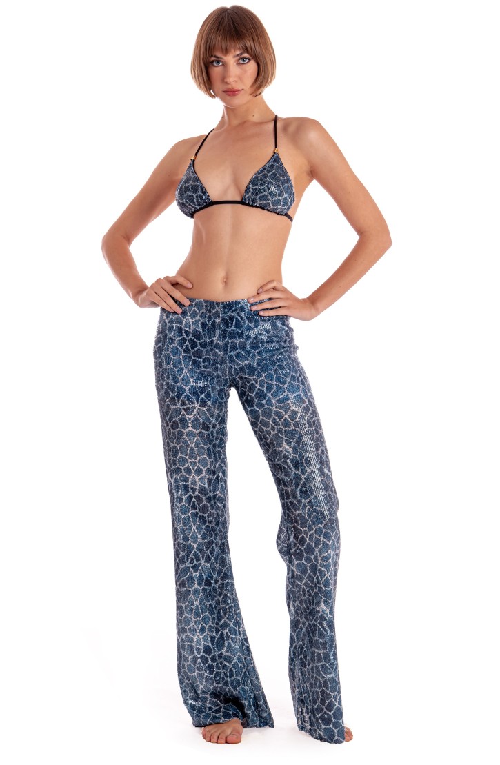 GIRAFFE SEQUIN-PRINTED PANTS