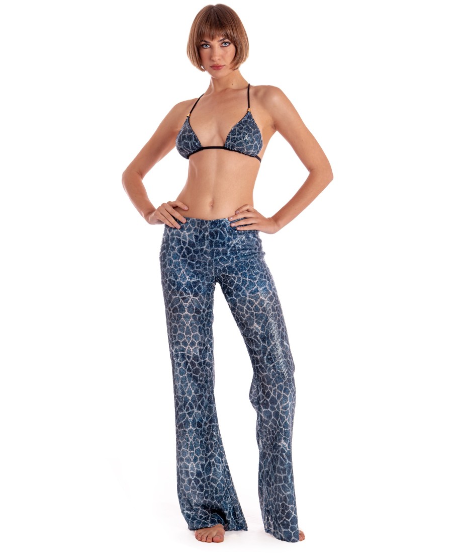 GIRAFFE SEQUIN-PRINTED PANTS