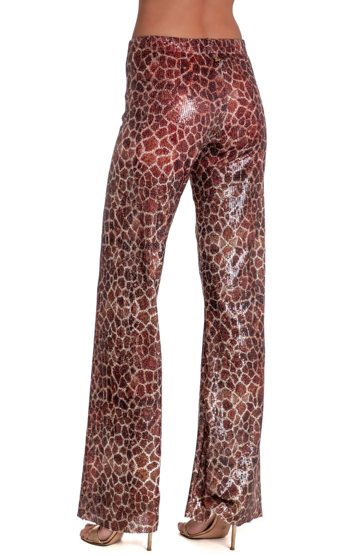 GIRAFFE SEQUIN-PRINTED PANTS
