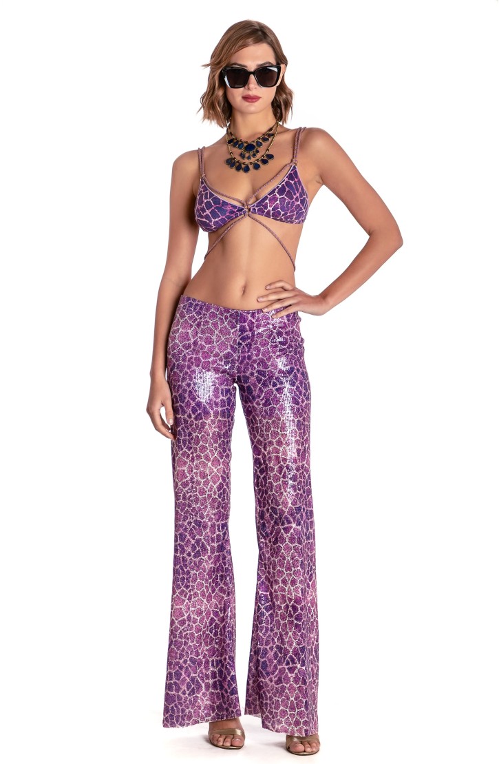 PANTALONE STAMPA PAILLETTES GIRAFFA