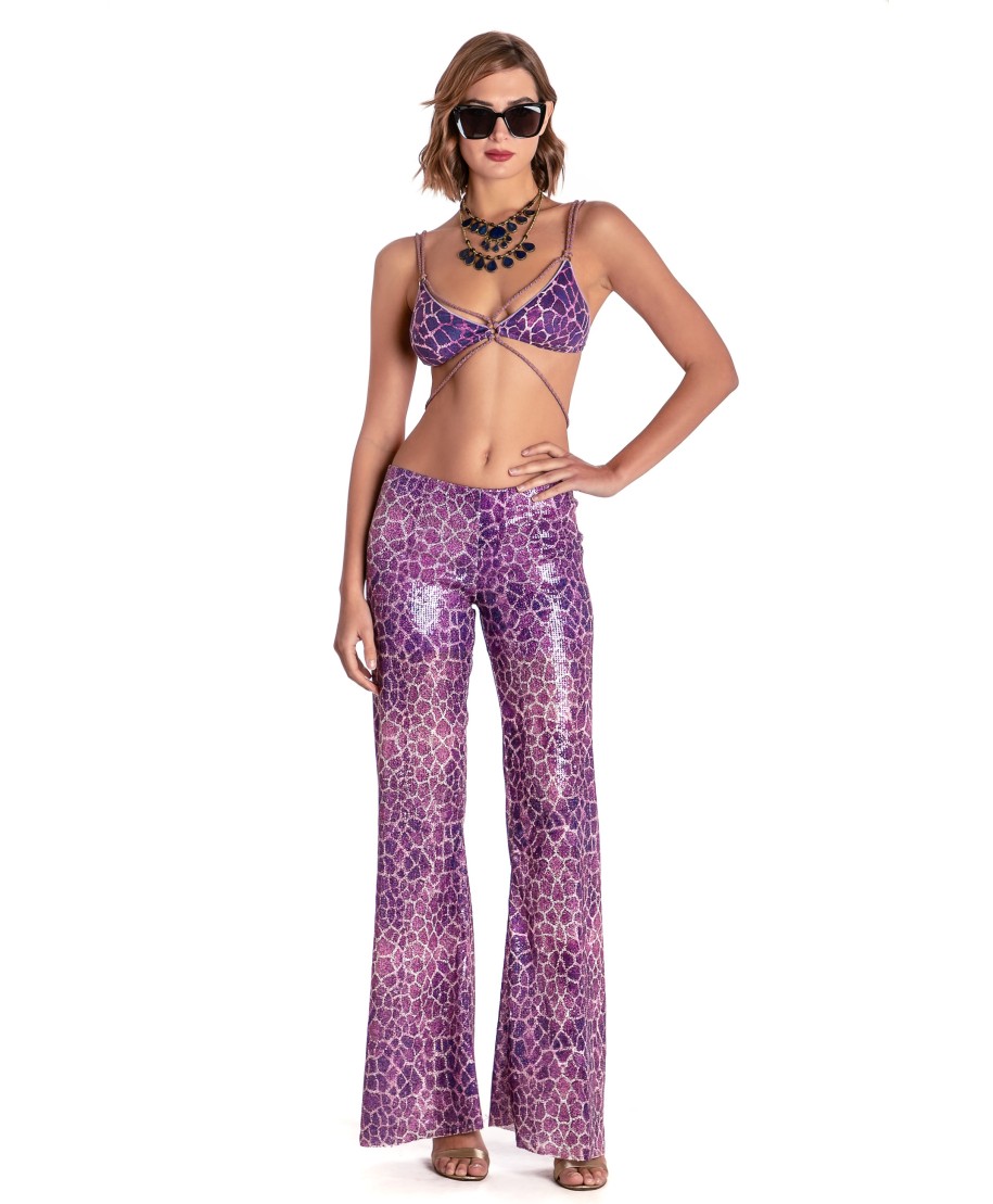 PANTALONE STAMPA PAILLETTES GIRAFFA