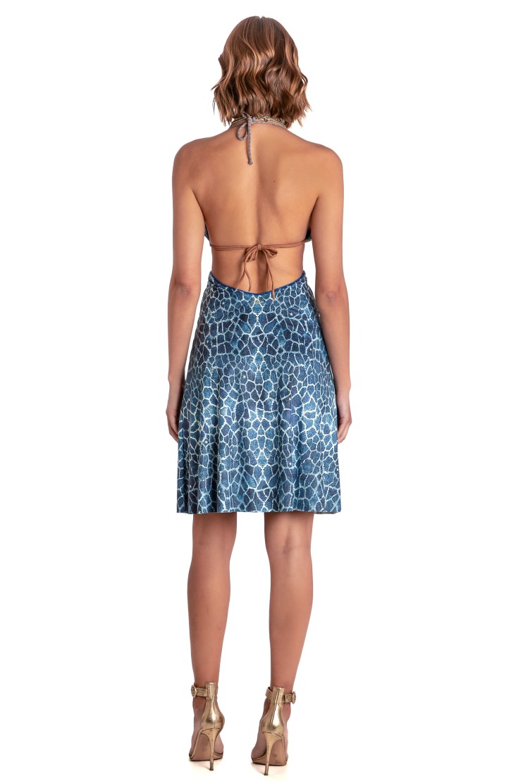 CUT-OUT DAINETTO DRESS GIRAFFE PRINT