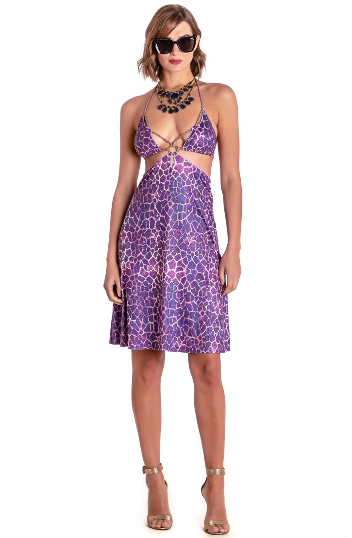 CUT-OUT DAINETTO DRESS GIRAFFE PRINT