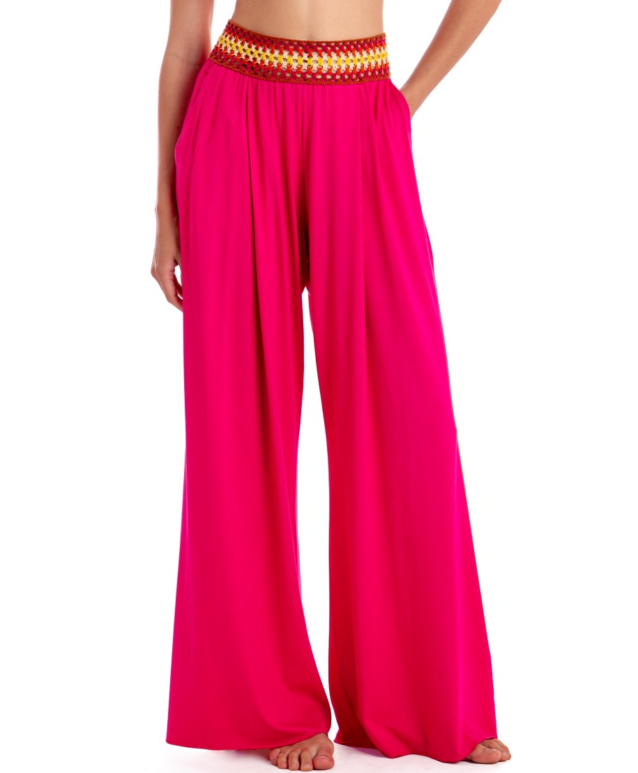 PANTALONE PALAZZO CON PASSAMANERIA CROCHET